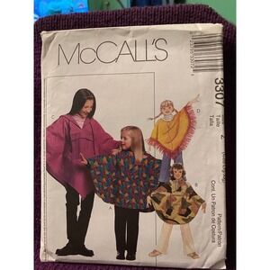 McCalls Sewing pattern 3307 kids poncho sz M L XL